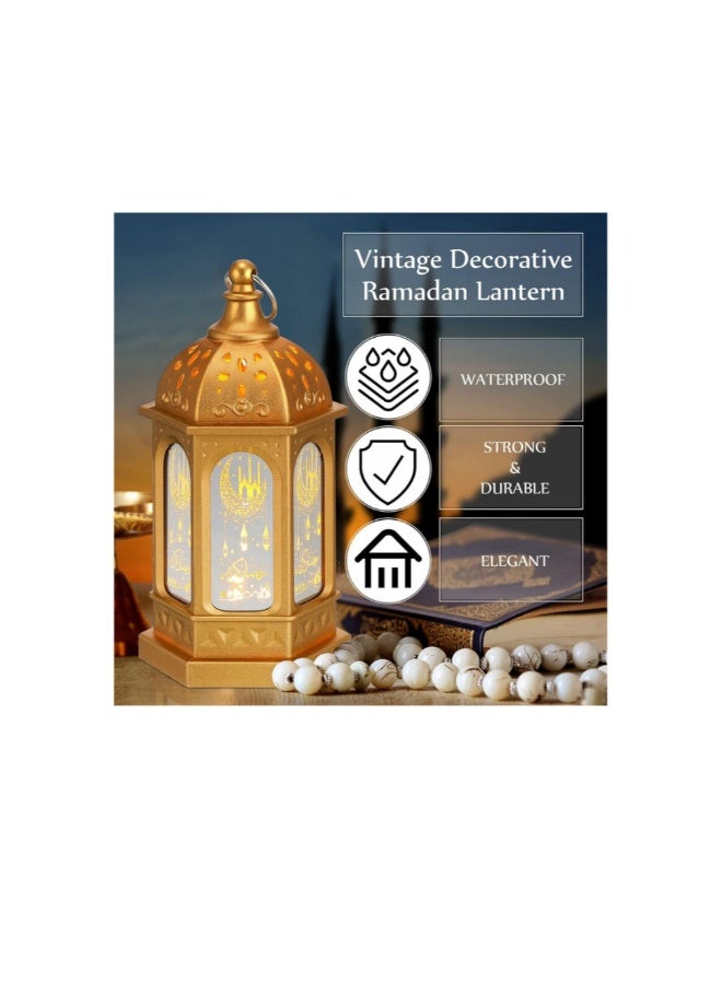 أكاليكس فانوس رمضان بشموع LED، فانوس عيد مبارك، فوانيس رمضان مبارك، فوانيس مزخرفة على شكل هلال ونجمة، أضواء رمضان كريم LED، فانوس معلق مزخرف عتيق لتزيين المنزل والحفلات - Image 3